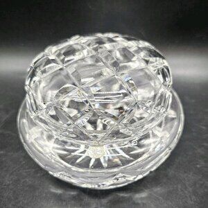 Vintage Heavy Crystal Medium Vanity  Jewelry 8" Jar Boho Hollywood Regency Glam